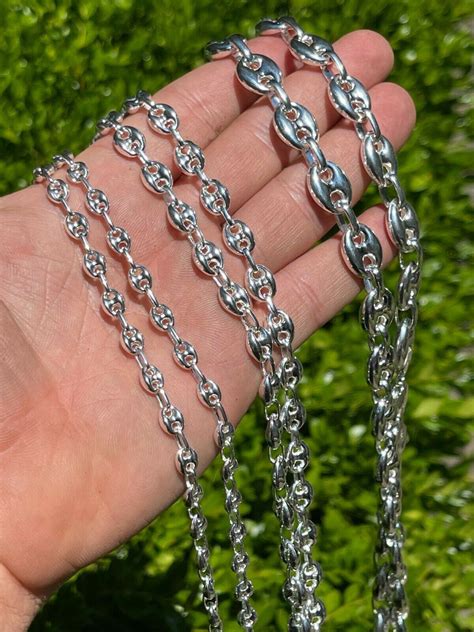 gucci puff link chain silver|Gucci puffed mariner chain.